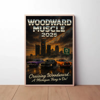 WOODWARD MUSCLE 2025 Heritage Car Culture Poster PosterGoat