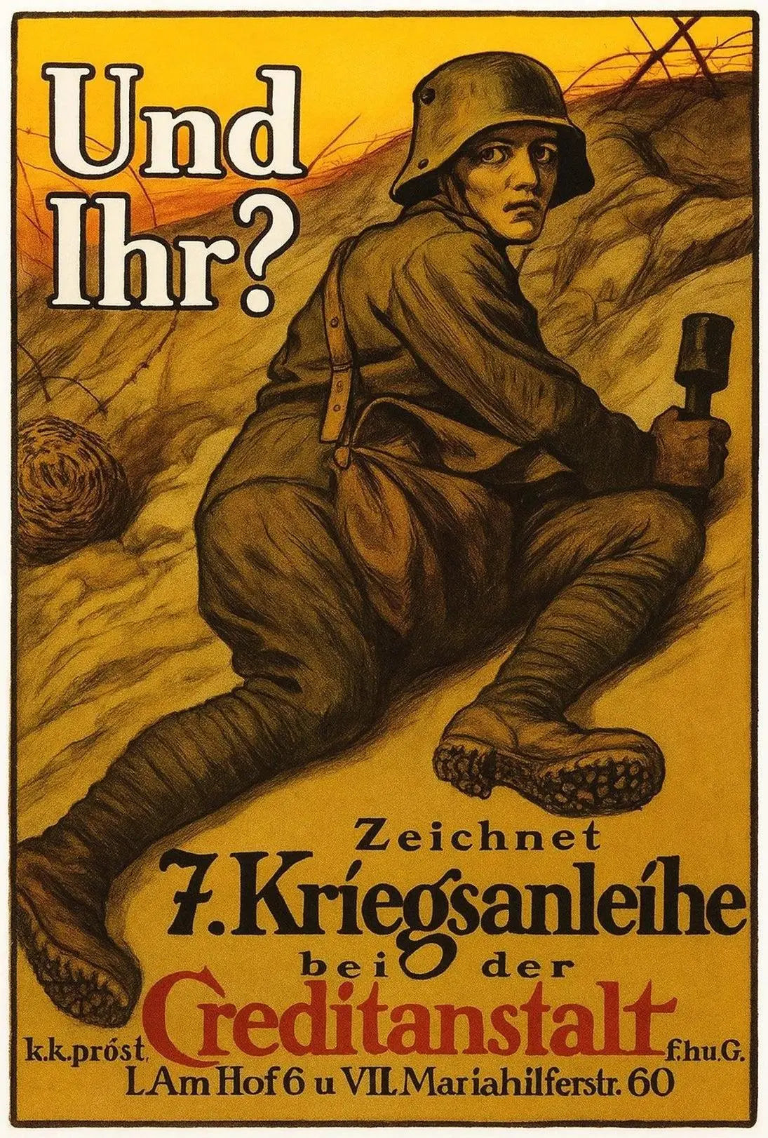 WWI Soldier German Propaganda Poster - Historical Artifact PosterGoat