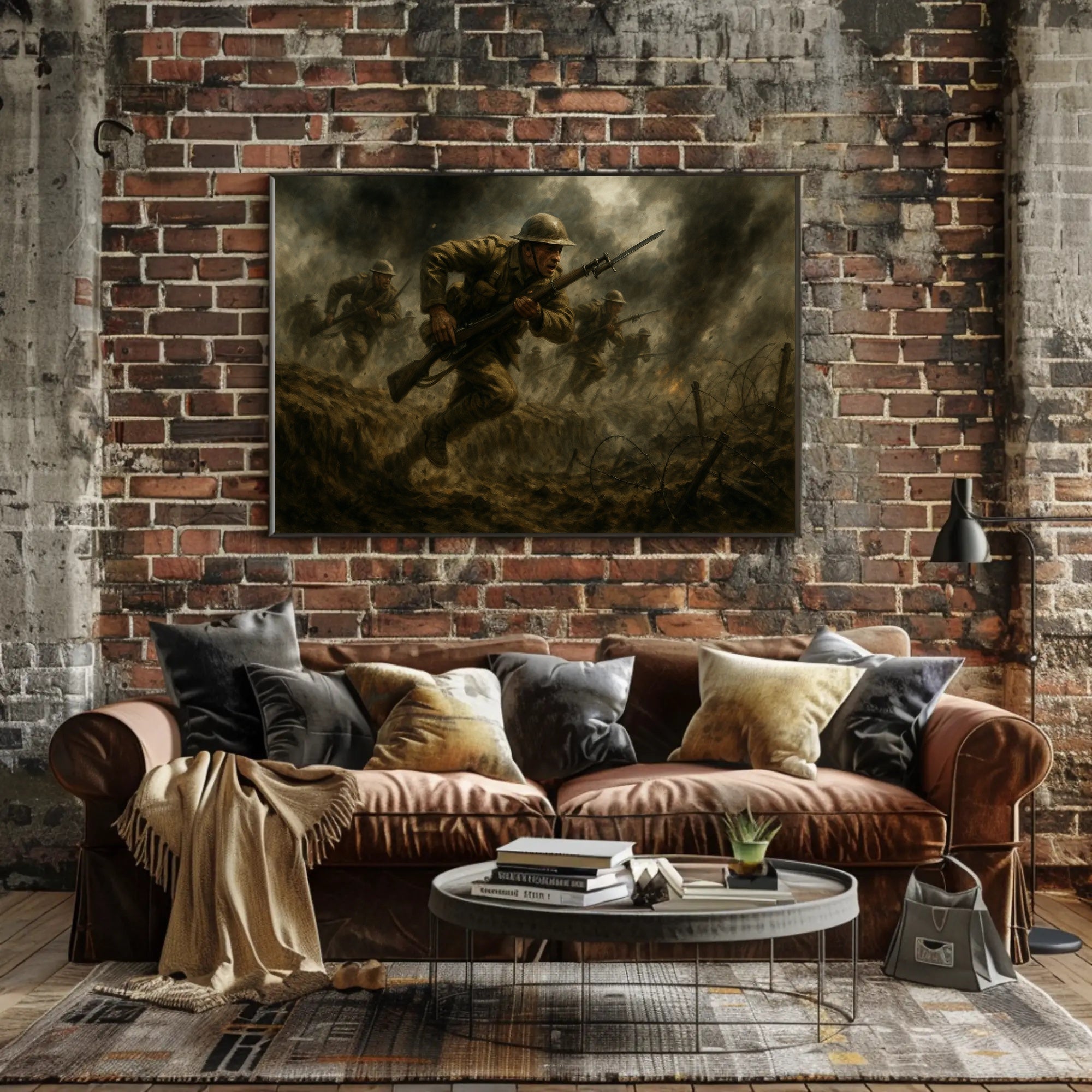 WWI Soldiers Charging Forward Military Recruitment Poster PosterGoat