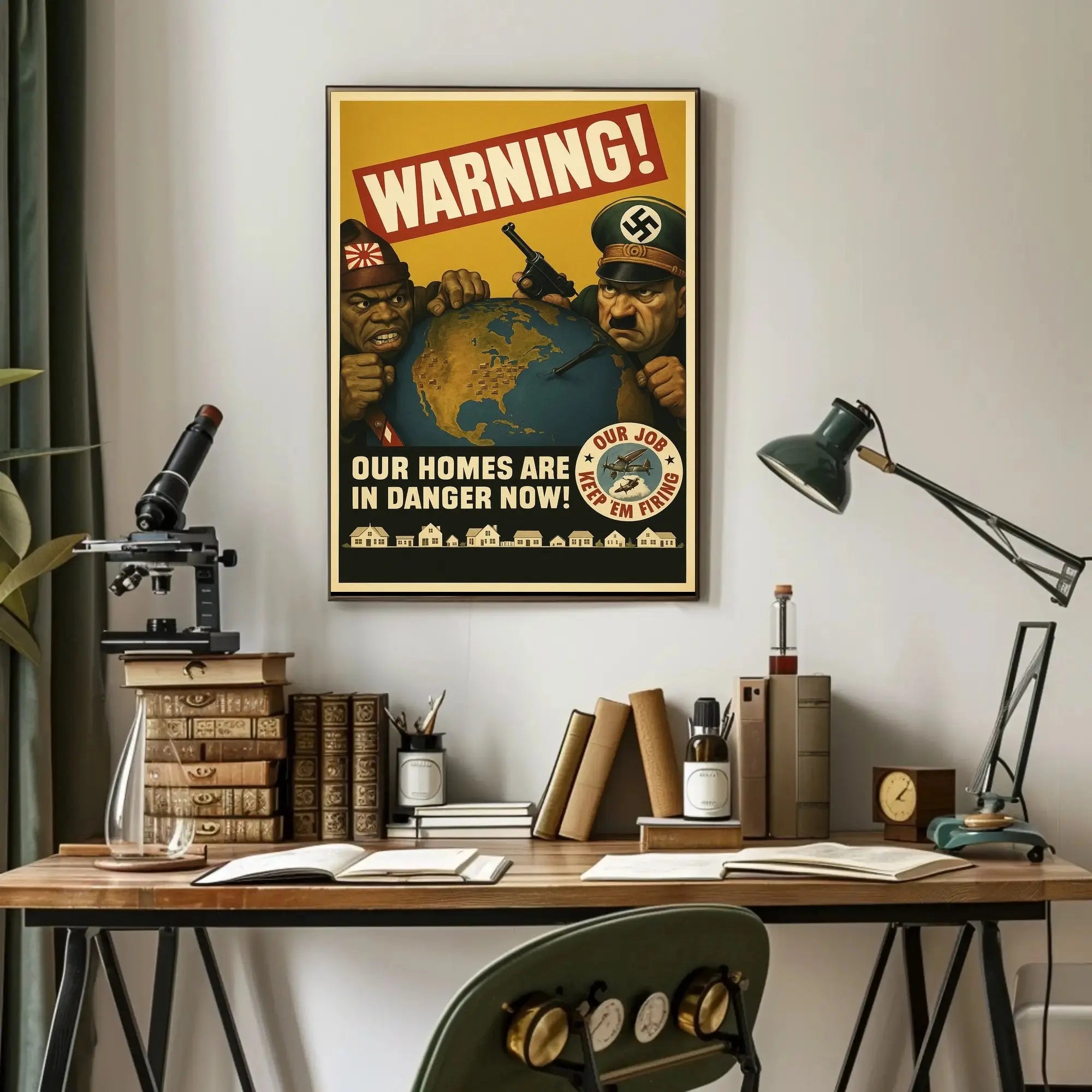 WWII Era Axis Powers Threat Propaganda Poster PosterGoat