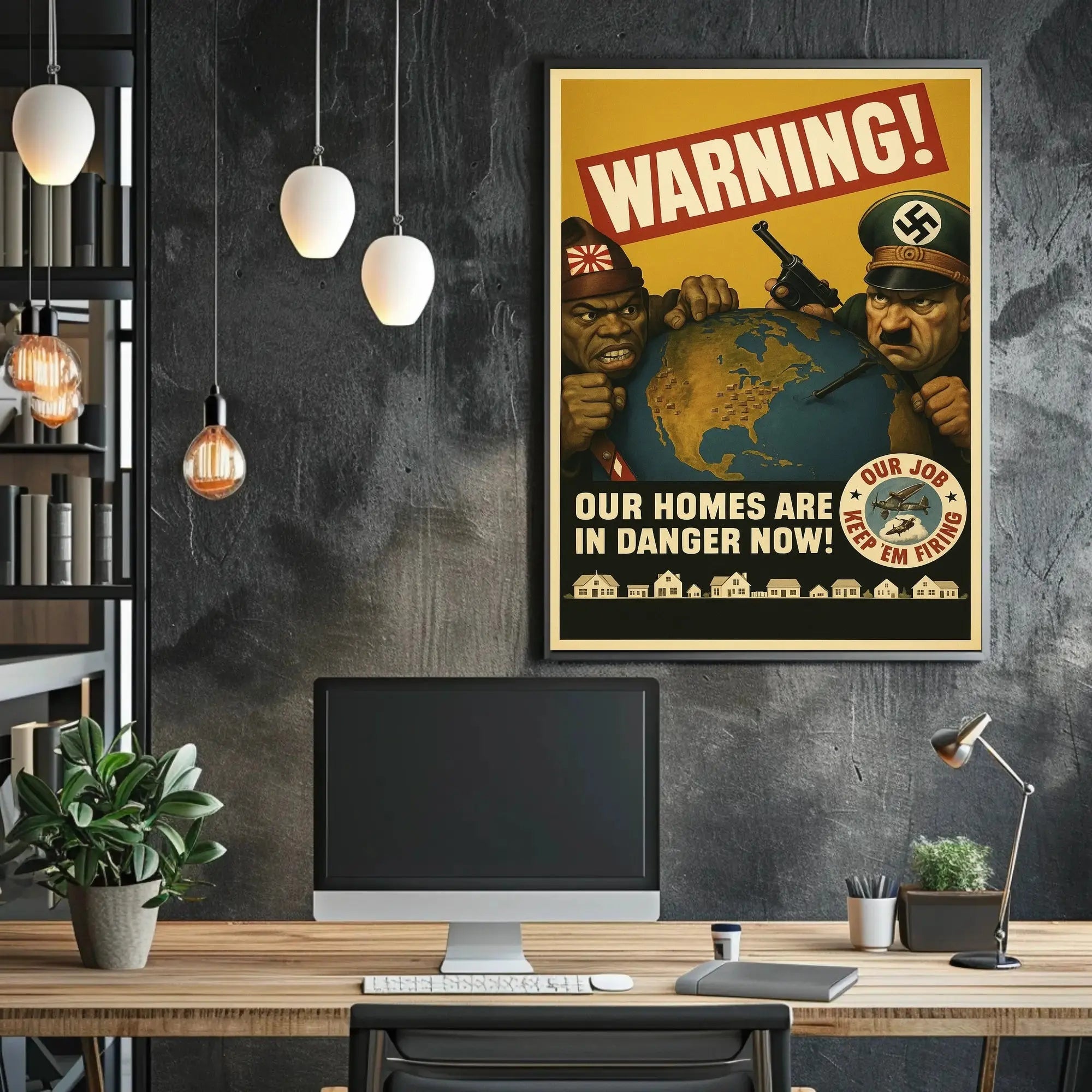 WWII Era Axis Powers Threat Propaganda Poster PosterGoat