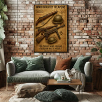 WWII Infantry Weapons Themed Historical Poster PosterGoat