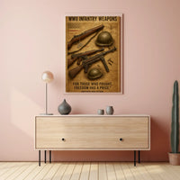 WWII Infantry Weapons Themed Historical Poster PosterGoat