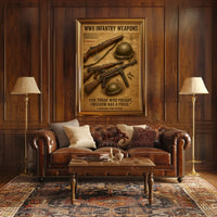 WWII Infantry Weapons Themed Historical Poster PosterGoat