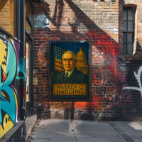 Warren G. Harding Stained Glass Historical or Presidential Poster PosterGoat