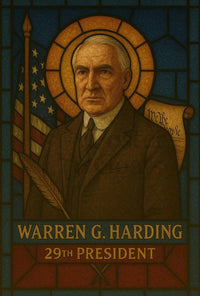 Warren G. Harding Stained Glass Presidential Poster PosterGoat