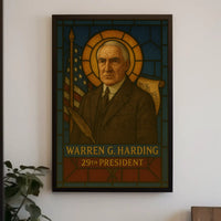 Warren G. Harding Stained Glass Presidential Poster PosterGoat