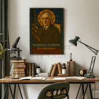 Warren G. Harding Stained Glass Presidential Poster PosterGoat