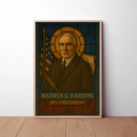 Warren G. Harding Stained Glass Presidential Poster PosterGoat