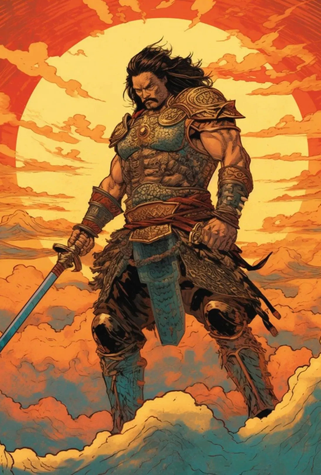 Warrior of the Sun Fantasy Art Poster PosterGoat