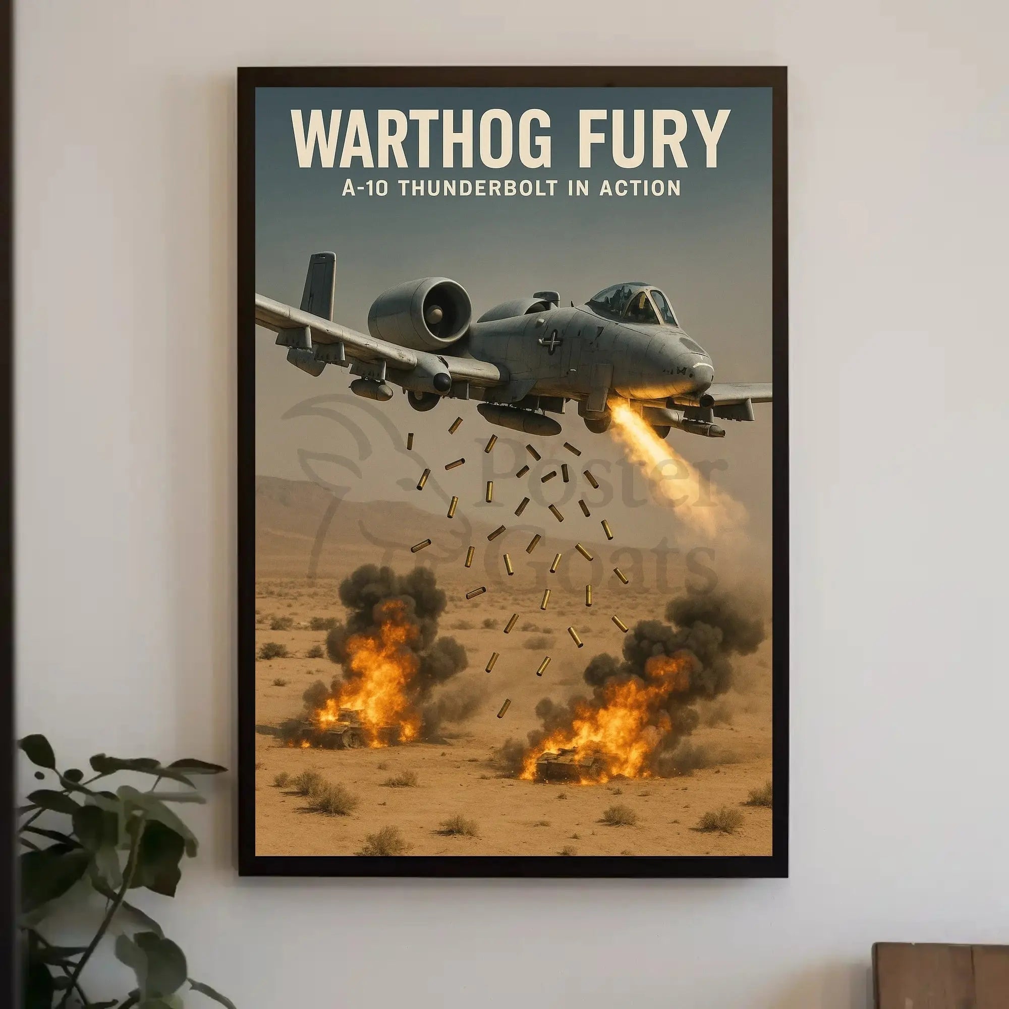 Warthog Fury A-10 Thunderbolt Military Combat Poster PosterGoat
