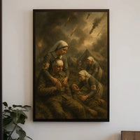 Wartime Compassion in Chaos: WWII Poster PosterGoat