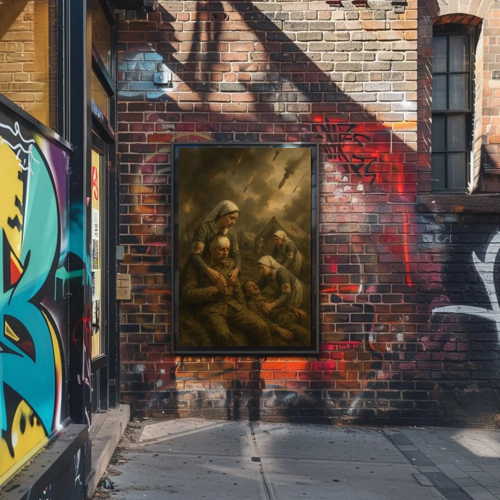 Wartime Compassion in Chaos: WWII Poster PosterGoat