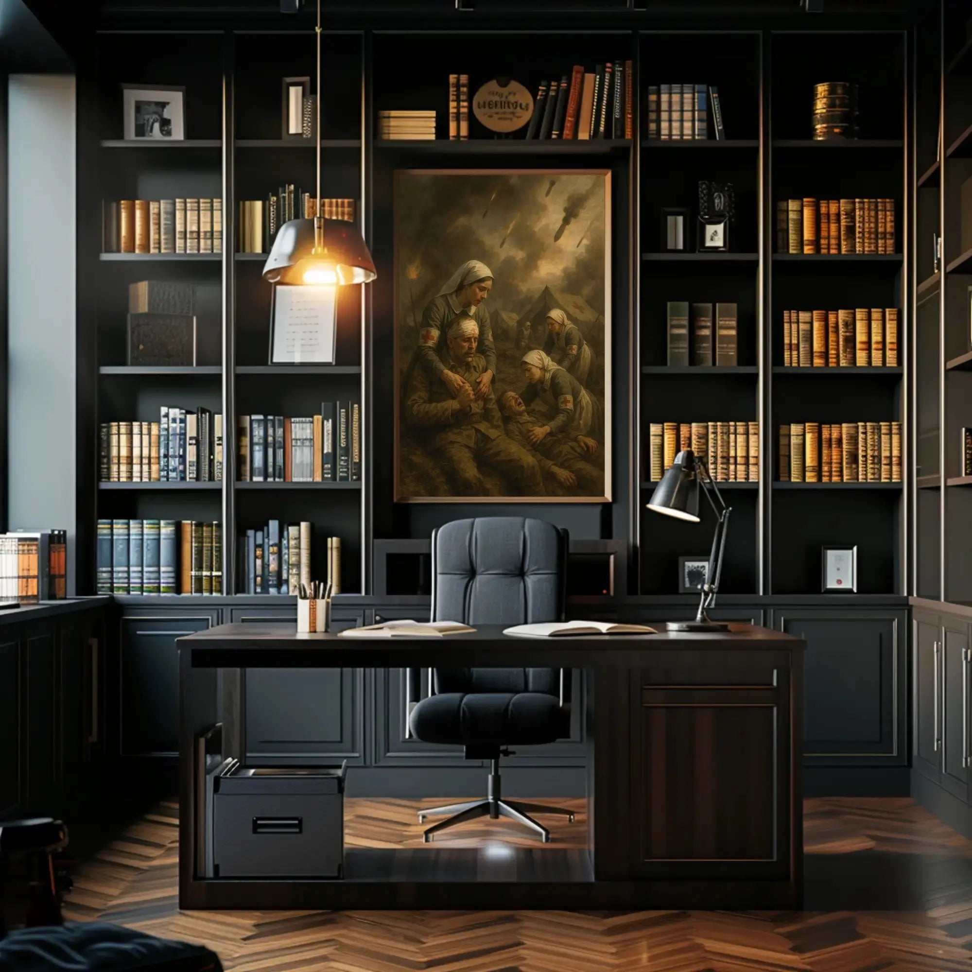 Wartime Compassion in Chaos: WWII Poster PosterGoat