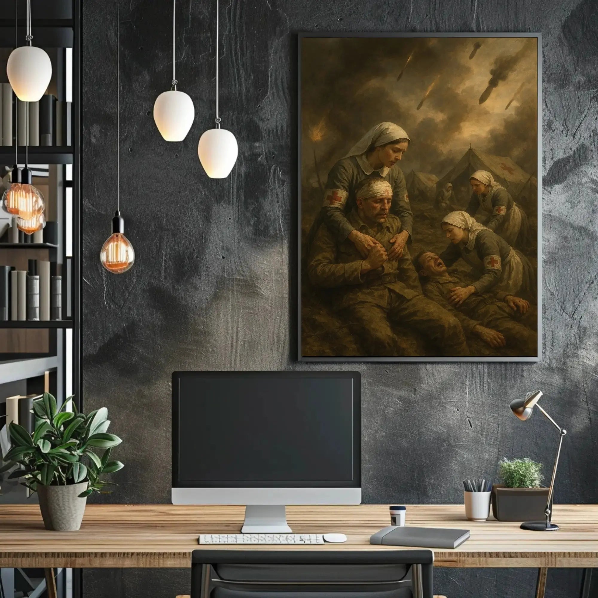 Wartime Compassion in Chaos: WWII Poster PosterGoat