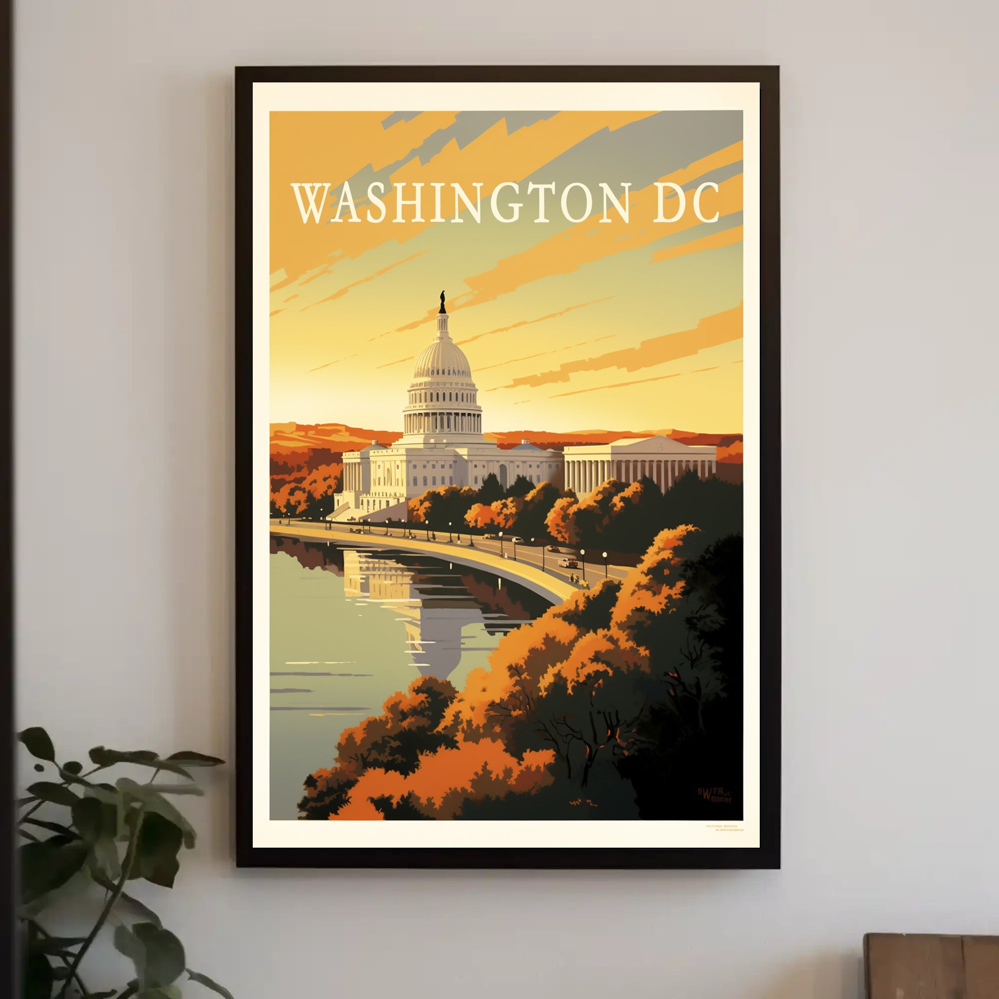 Washington D.C. Autumn Capitol Travel Poster PosterGoat