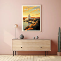 Washington D.C. Autumn Capitol Travel Poster PosterGoat