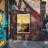 Washington D.C. Autumn Capitol Travel Poster PosterGoat