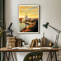 Washington D.C. Autumn Capitol Travel Poster PosterGoat