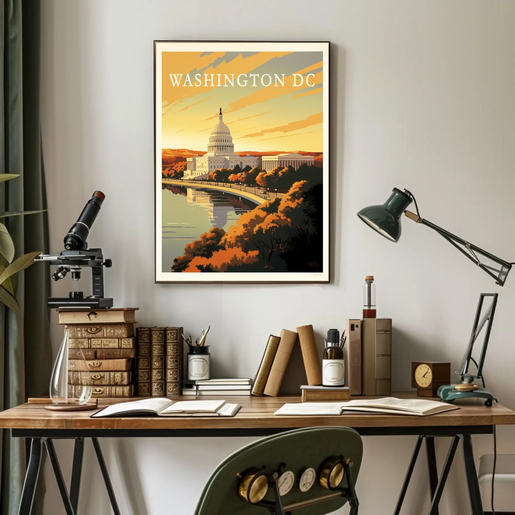 Washington D.C. Autumn Capitol Travel Poster PosterGoat