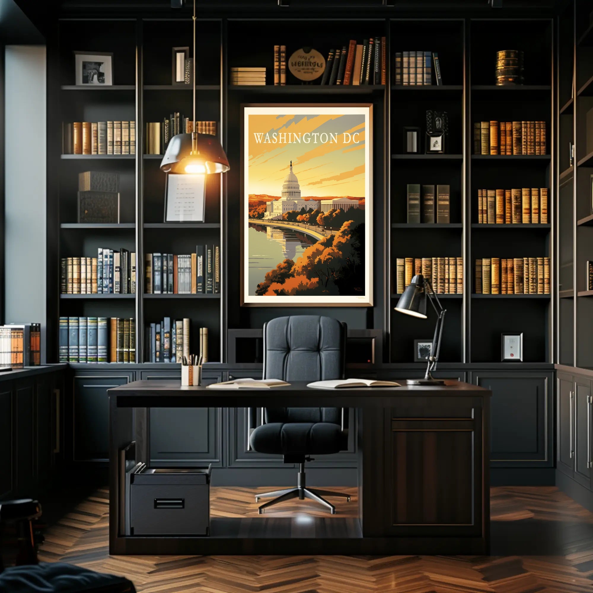 Washington D.C. Autumn Capitol Travel Poster PosterGoat