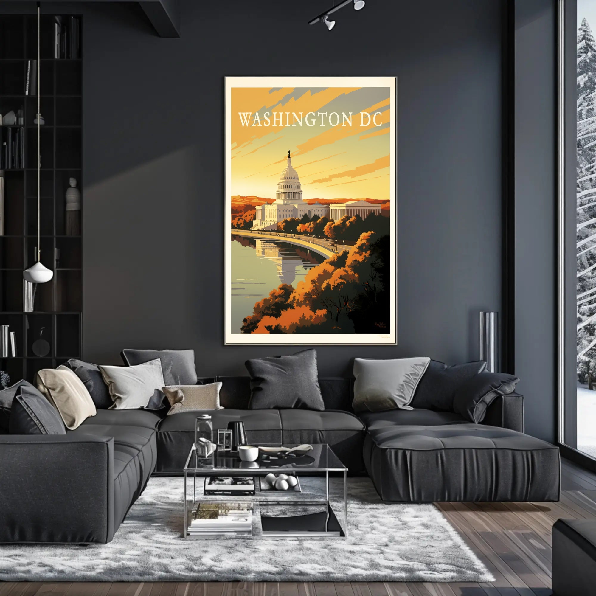 Washington D.C. Autumn Capitol Travel Poster PosterGoat