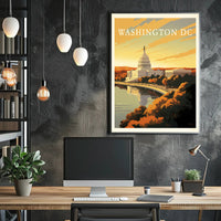 Washington D.C. Autumn Capitol Travel Poster PosterGoat
