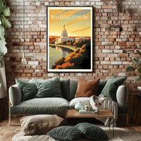 Washington D.C. Autumn Capitol Travel Poster PosterGoat