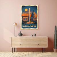 Washington D.C. Landmarks Vintage Travel Poster PosterGoat