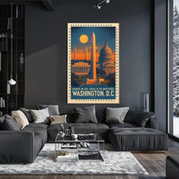 Washington D.C. Landmarks Vintage Travel Poster PosterGoat