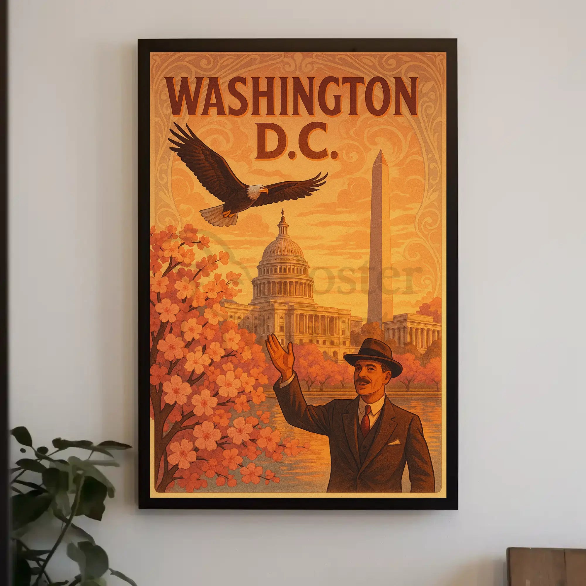 Washington D.C. Patriotic Vintage Travel Poster PosterGoat