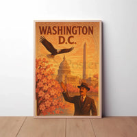 Washington D.C. Patriotic Vintage Travel Poster PosterGoat