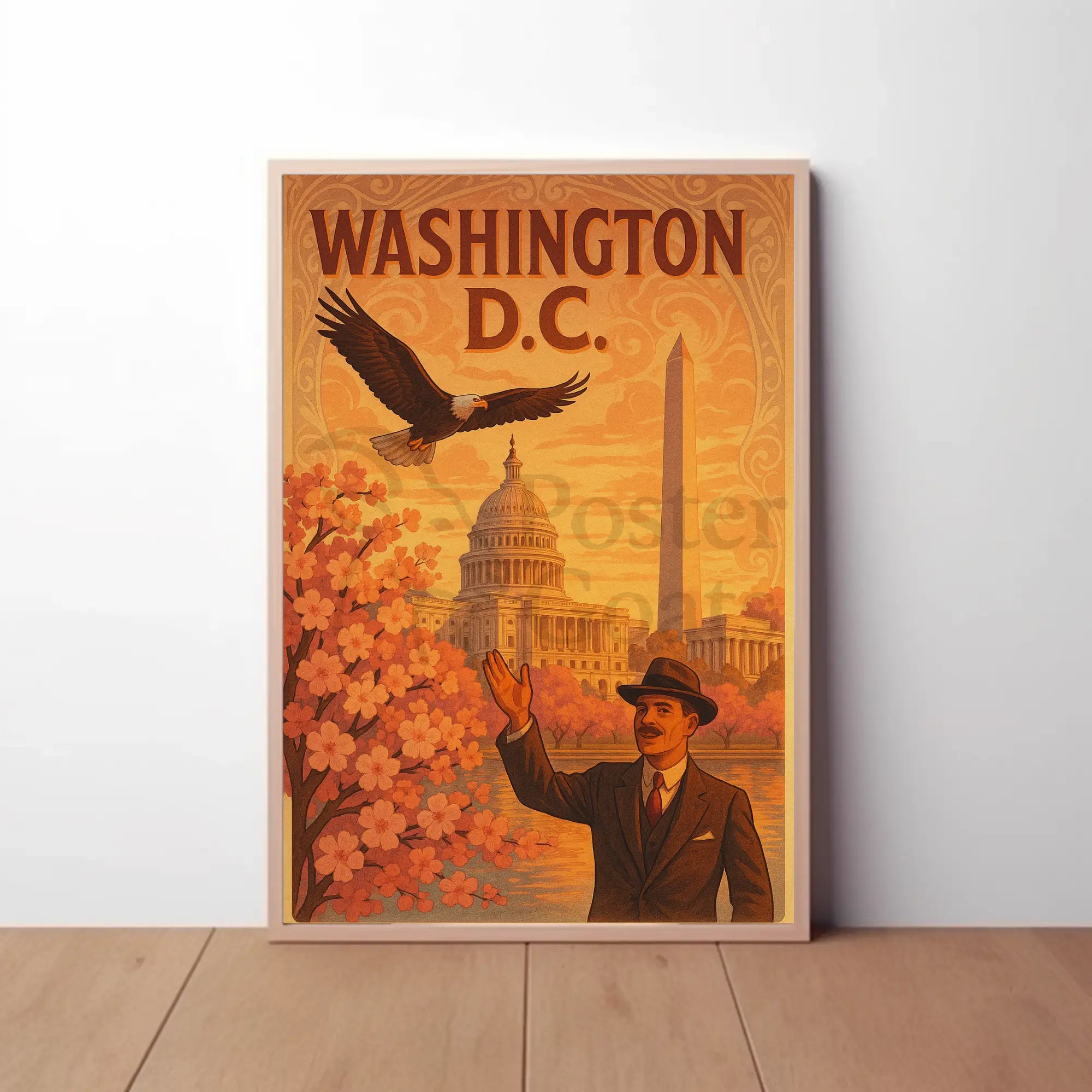 Washington D.C. Patriotic Vintage Travel Poster PosterGoat
