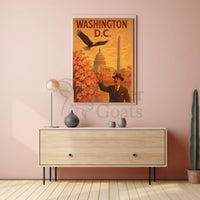 Washington D.C. Patriotic Vintage Travel Poster PosterGoat