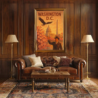 Washington D.C. Patriotic Vintage Travel Poster PosterGoat