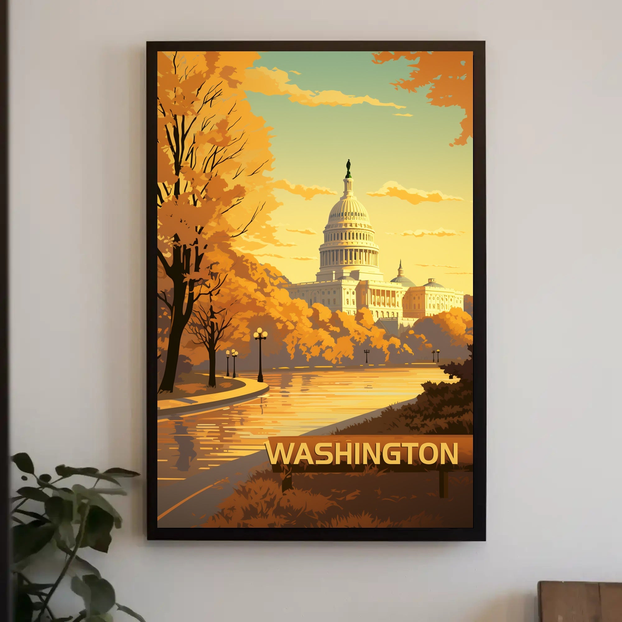 Washington D.C. Scenic Illustration: Travel Poster PosterGoat