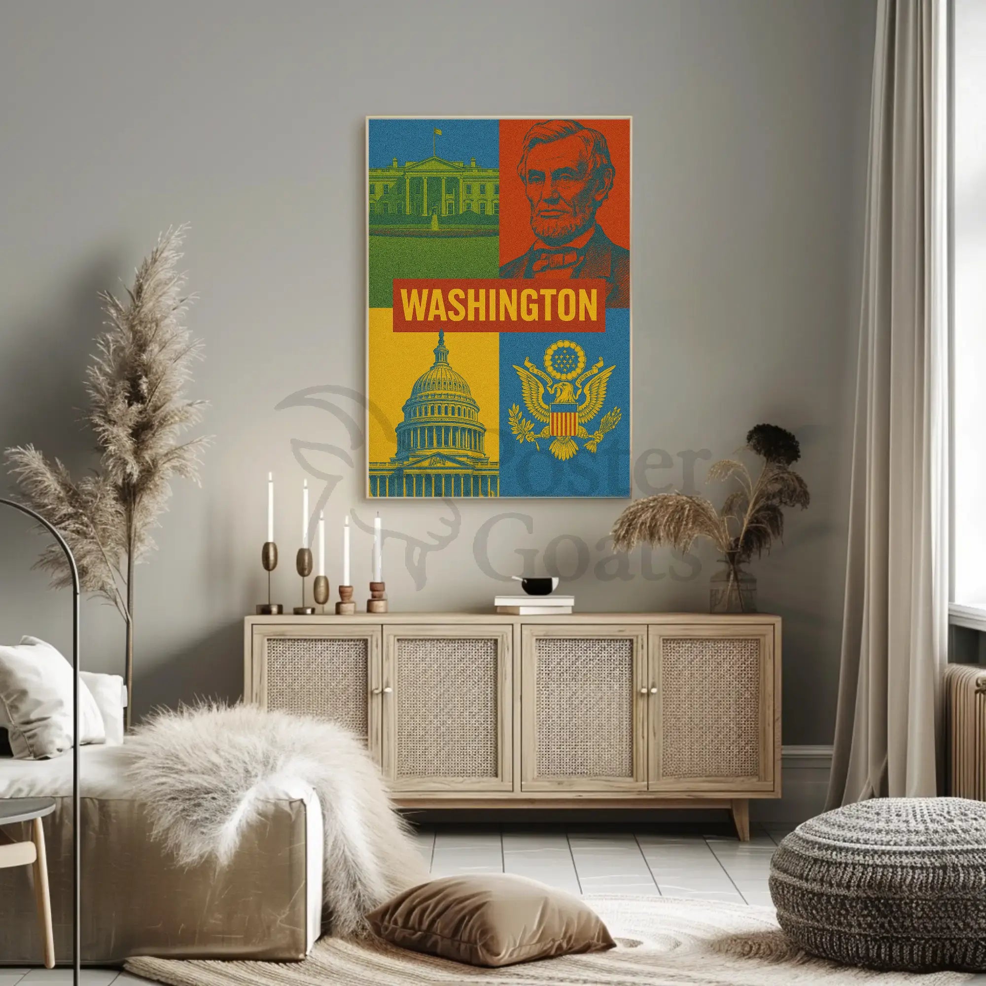 Washington D.C. Vintage Pop Art Political Poster PosterGoat