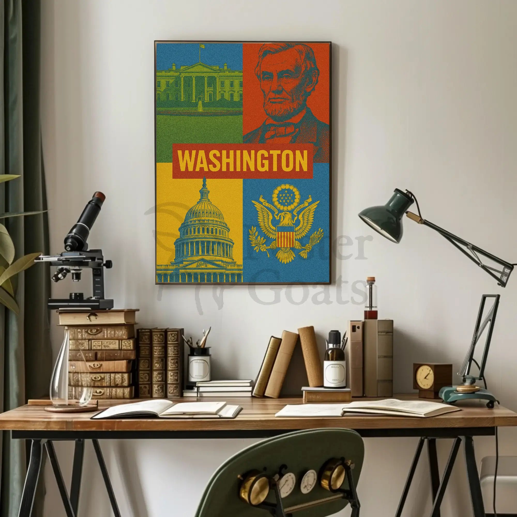 Washington D.C. Vintage Pop Art Political Poster PosterGoat