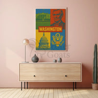 Washington D.C. Vintage Pop Art Political Poster PosterGoat