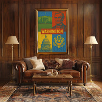 Washington D.C. Vintage Pop Art Political Poster PosterGoat