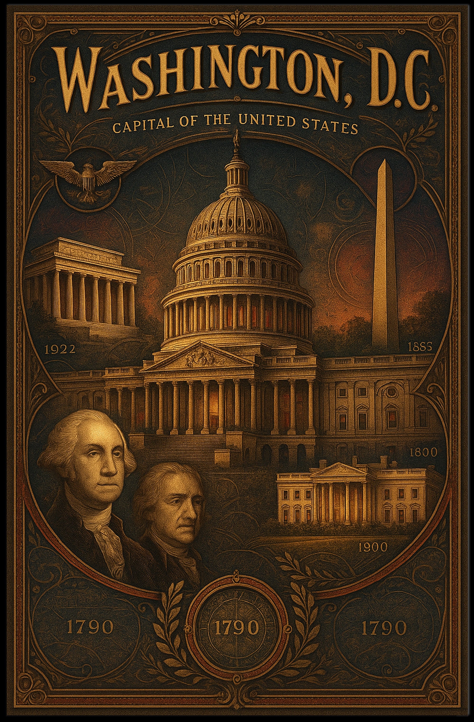 Washington D.C. Vintage Travel Poster Print PosterGoat