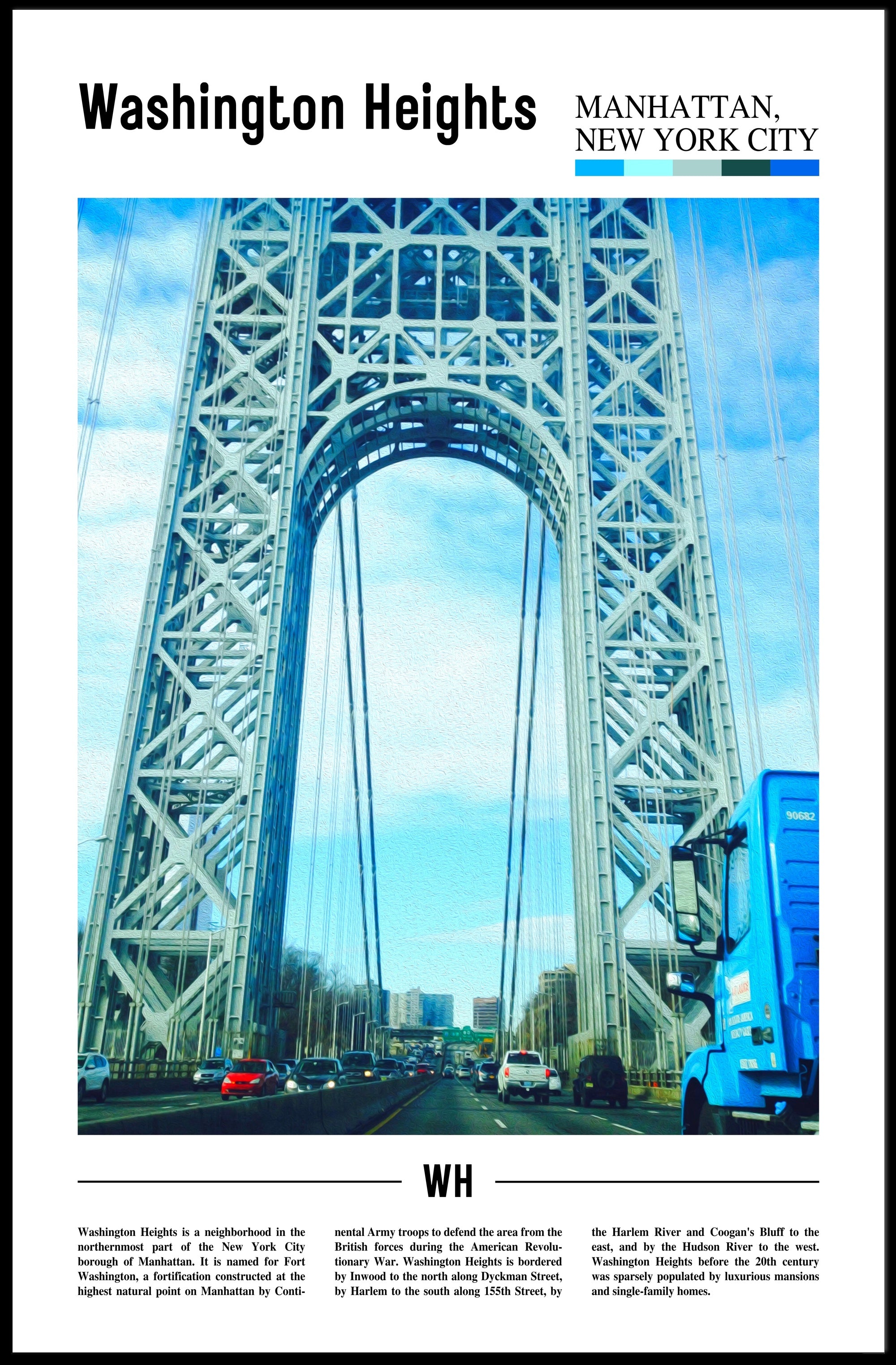 Washington Heights New York Landmark Travel Poster PosterGoat