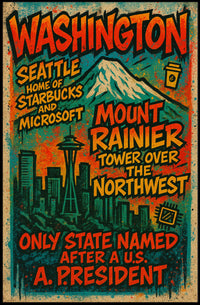 Washington State Highlights Poster PosterGoat