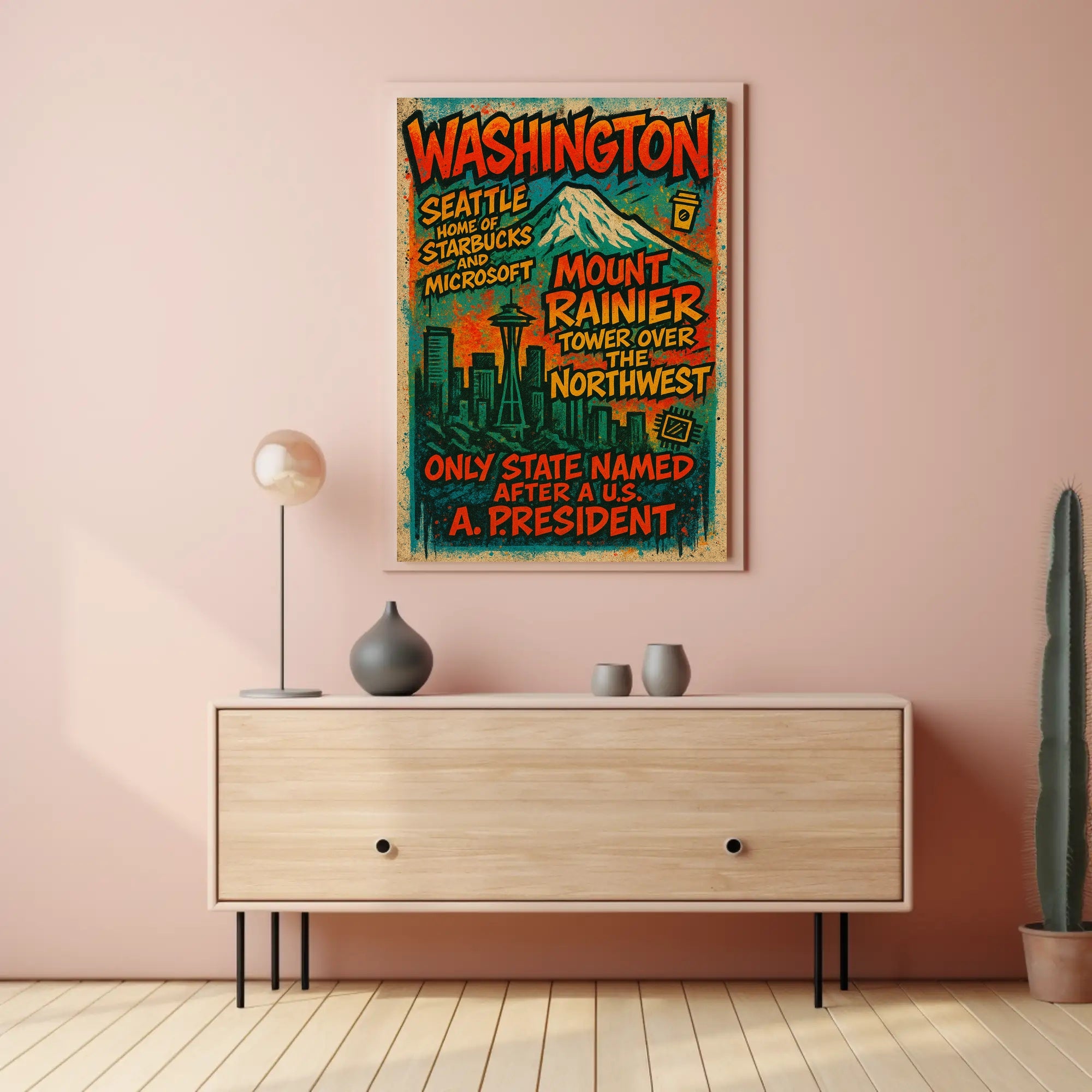 Washington State Highlights Poster PosterGoat