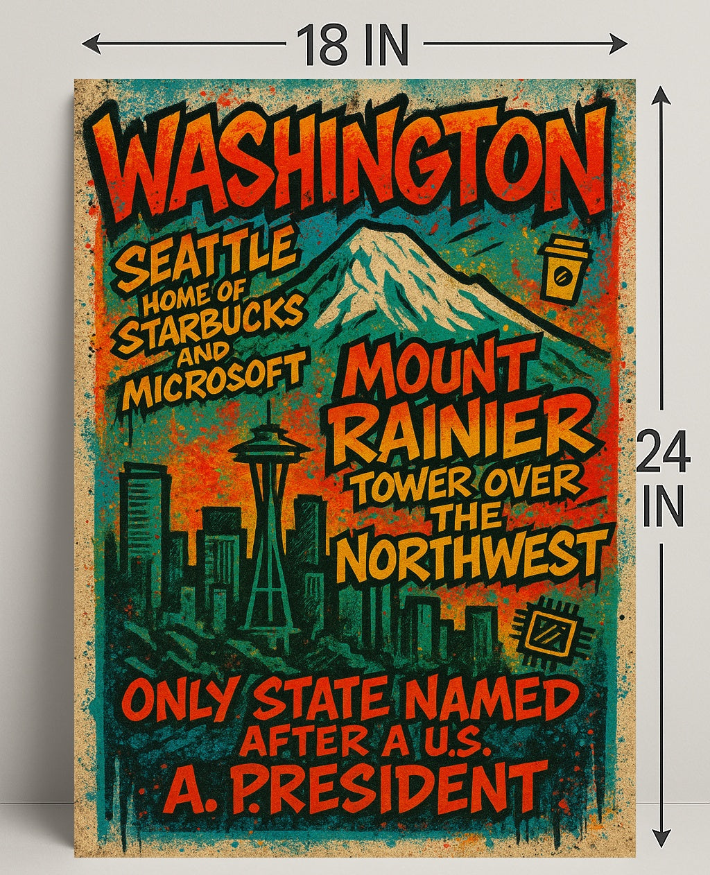 Washington State Highlights Poster PosterGoat