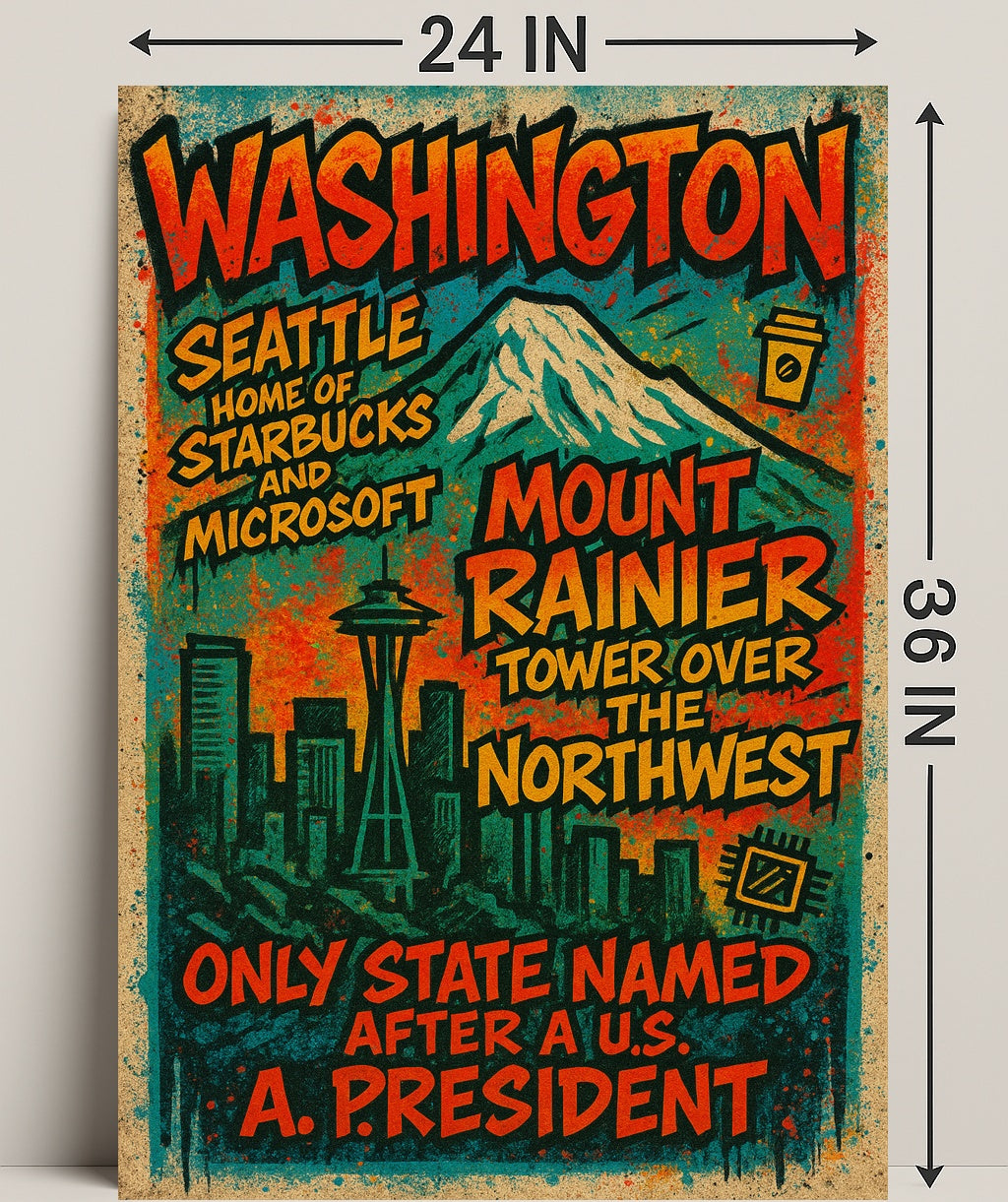 Washington State Highlights Poster PosterGoat