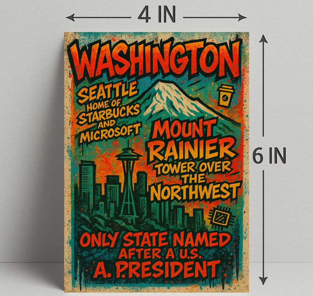 Washington State Highlights Poster PosterGoat