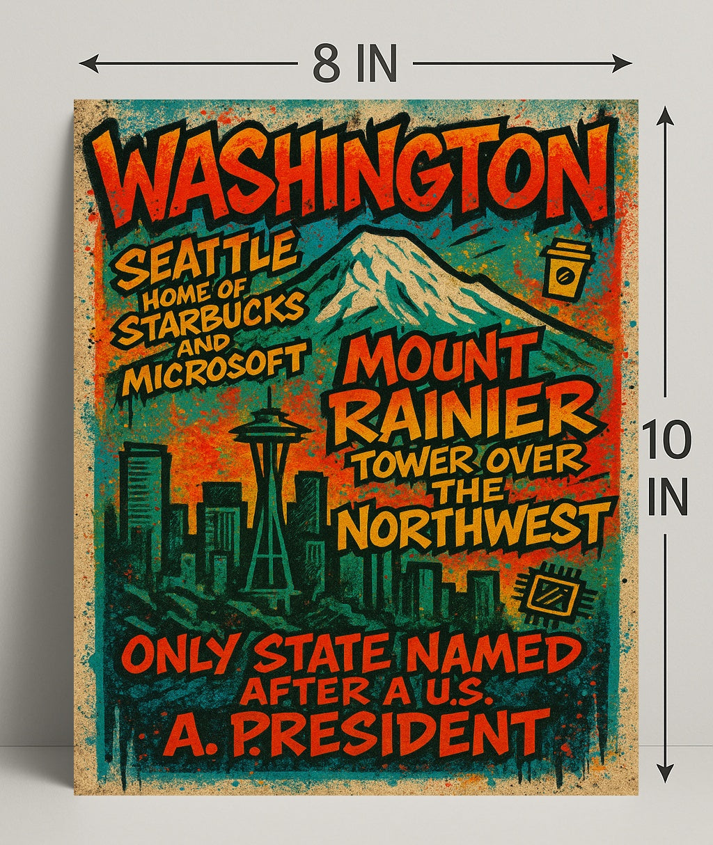 Washington State Highlights Poster PosterGoat