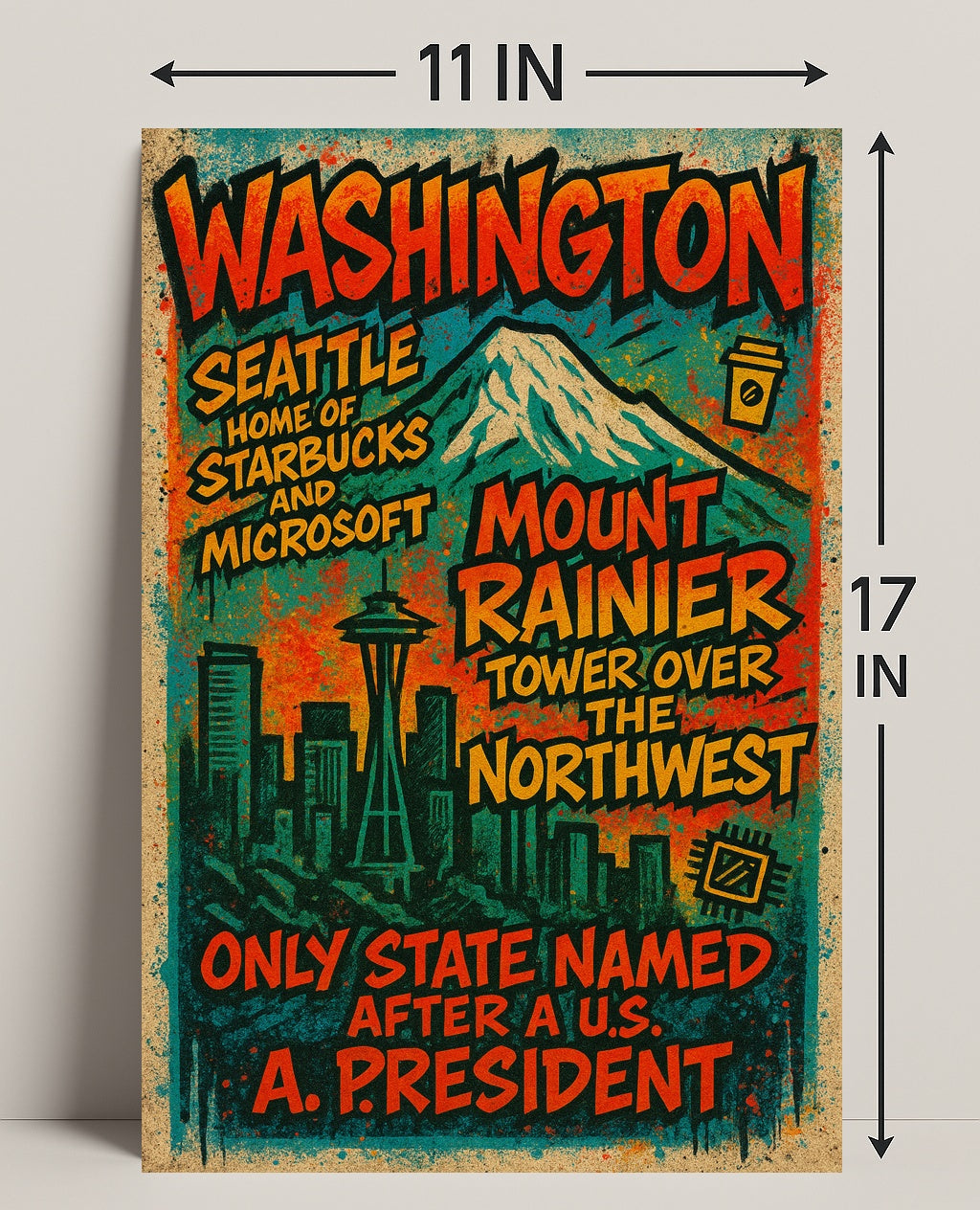 Washington State Highlights Poster PosterGoat