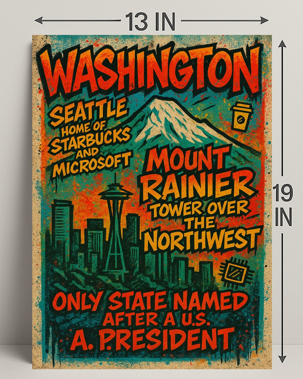 Washington State Highlights Poster PosterGoat